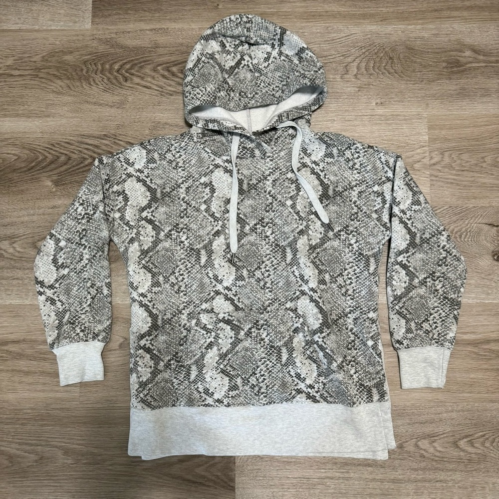 Pink Rose Hoodie Sweatshirt - Size Small - Snake Print - Excellent Condition